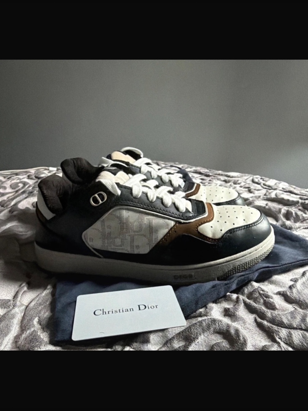 Dior Men’s Black, White & Brown Low-Top Sneakers